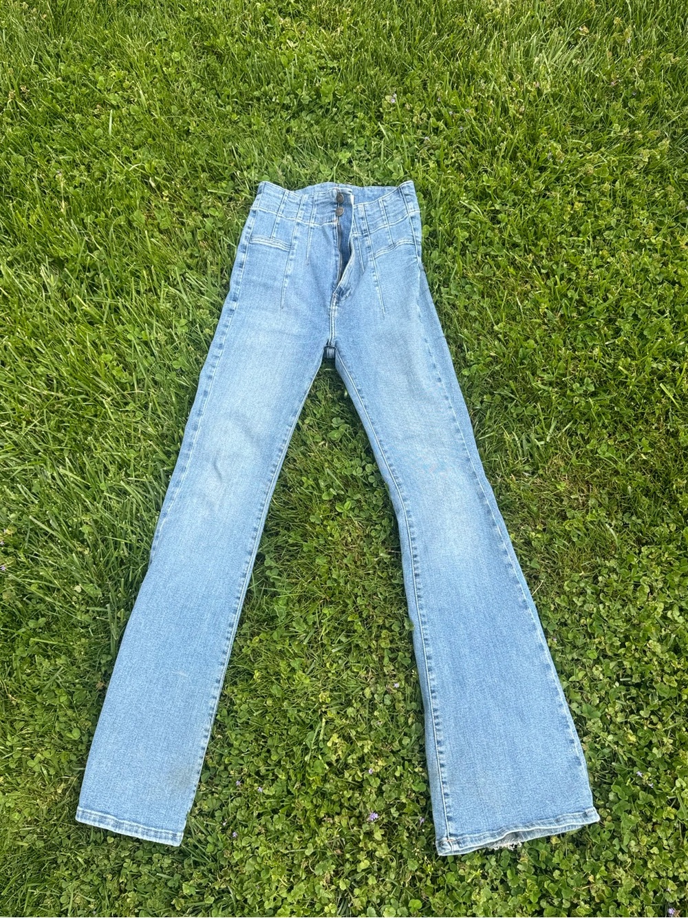 We The Free Light Blue High-Rise Flared Jeans